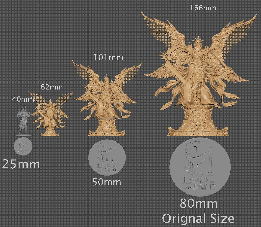 Sunlight Seraph, Witchsong Miniatures | Dungeons and Dragons | Pathfinder | Table Top RPG | 3D Printed Model