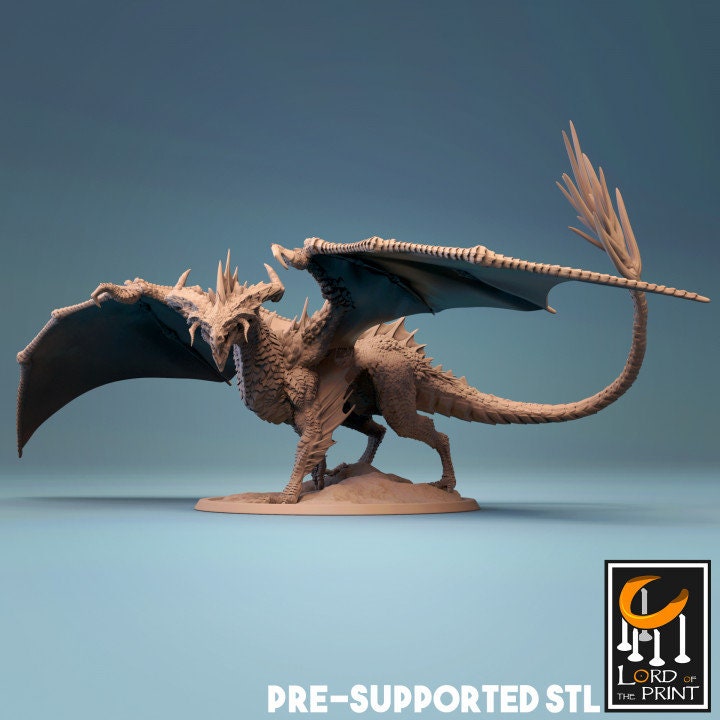 Adult Black Dragon, The Skull Dragon | Aussie 3D Printed Miniatures and Terrain