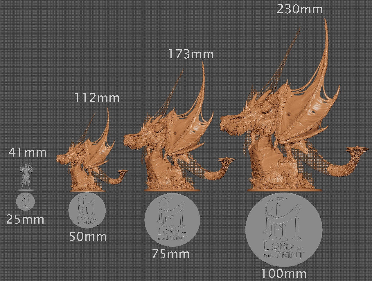 Adult Magma Dragon, A Primordial Dragon, Lord of the Print | Dungeons and Dragons | Pathfinder | Table Top RPG | 3D Printed Model