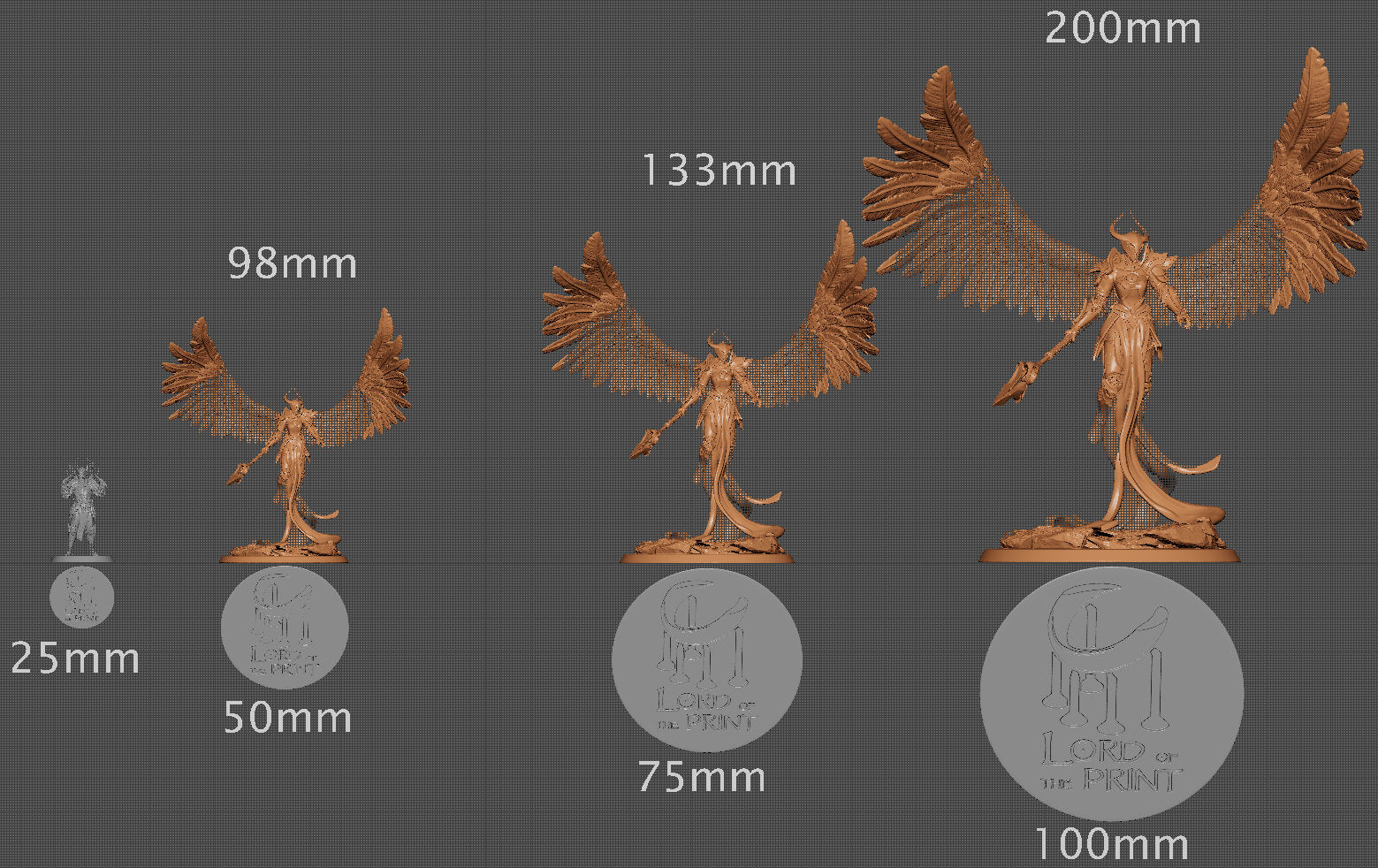 Asuriel the Angelic Warrior, Lord of the Print | Dungeons and Dragons | Pathfinder | Table Top RPG | 3D Printed Model