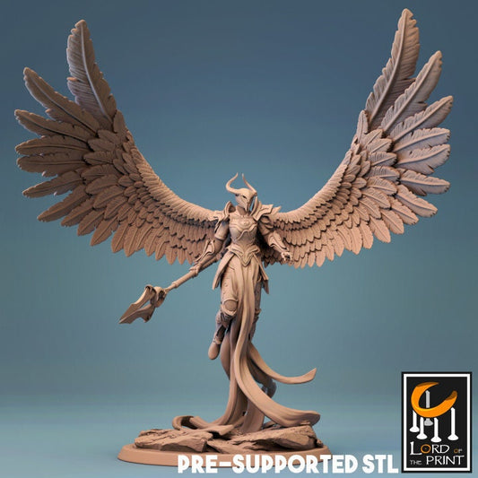 Asuriel the Angelic Warrior, Lord of the Print | Dungeons and Dragons | Pathfinder | Table Top RPG | 3D Printed Model