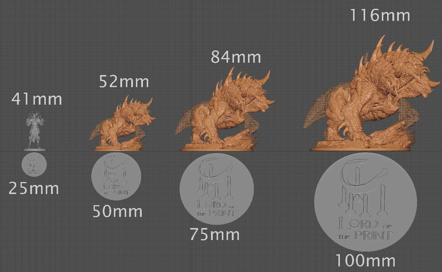 Dracocerberus, Lord of the Print | Dungeons and Dragons | Pathfinder | Table Top RPG | 3D Printed Model