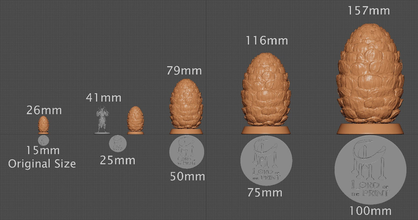 Magma Dragon Egg, Lord of the Print | Dungeons and Dragons | Pathfinder | Table Top RPG | 3D Printed Model