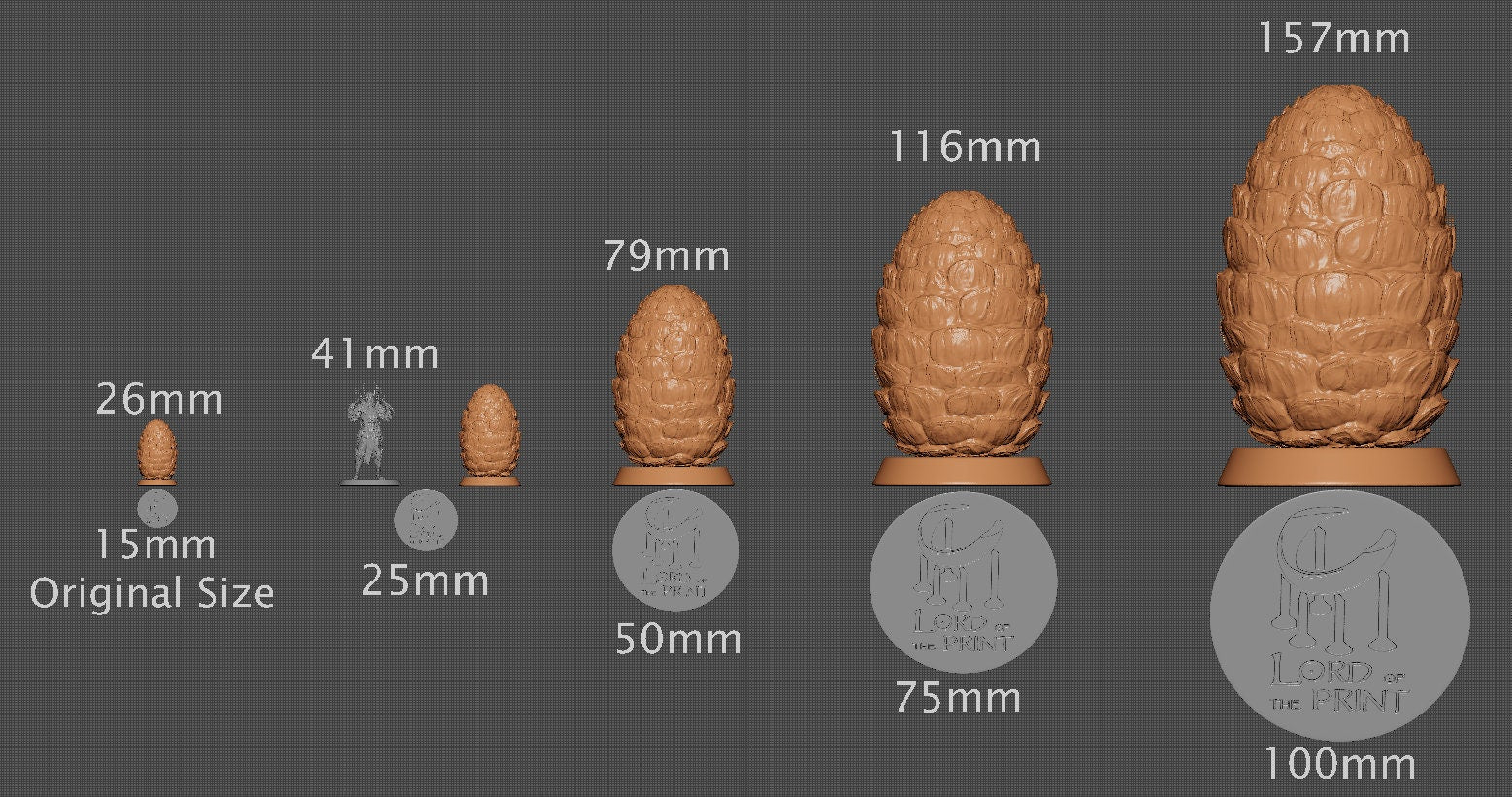 Magma Dragon Egg, Lord of the Print | Dungeons and Dragons | Pathfinder | Table Top RPG | 3D Printed Model