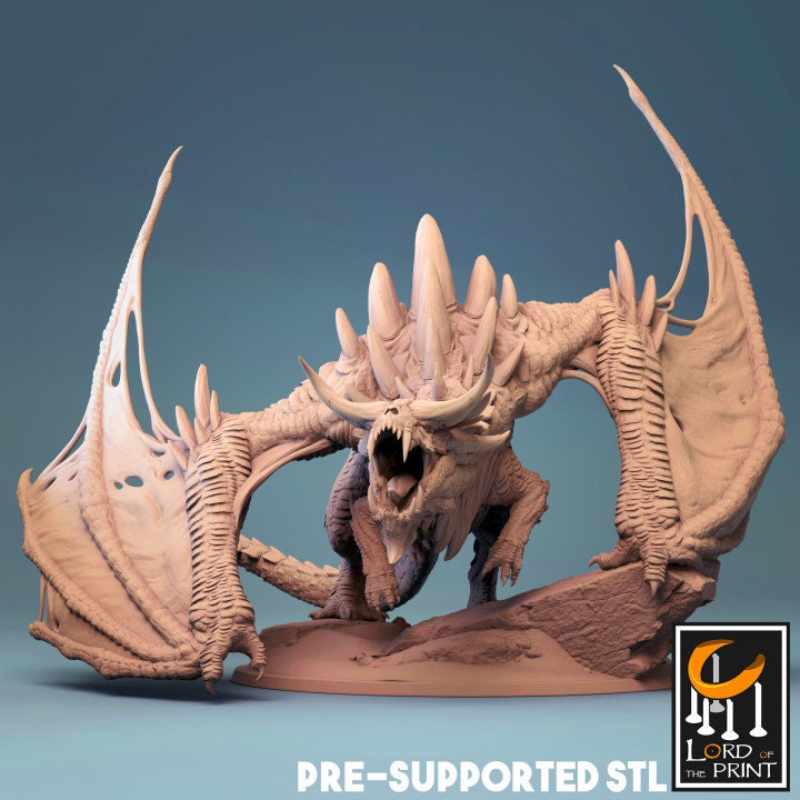 Elder Magma Dragon, A Primordial Dragon, Lord of the Print | Dungeons and Dragons | Pathfinder | Table Top RPG | 3D Printed Model