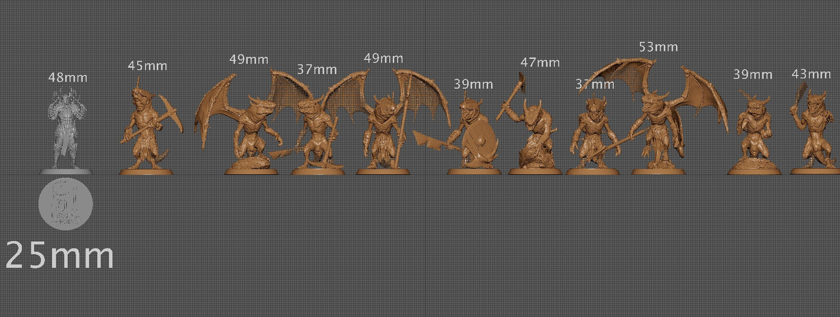 Kobolds, Lord of the Print | Dungeons and Dragons | Pathfinder | Table Top RPG | 3D Printed Model