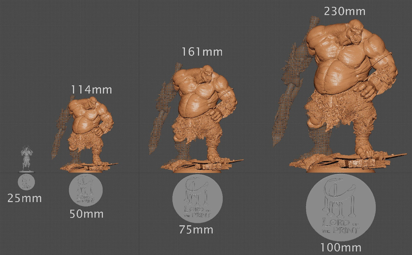 Ogre, Lord of the Print| Dungeons and Dragons | Pathfinder | Table Top RPG | 3D Printed Model