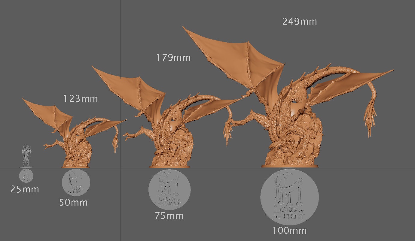 Young Black Dragon, The Skull Dragon, Lord of the Print | Dungeons and Dragons | Pathfinder | Table Top RPG | 3D Printed Model