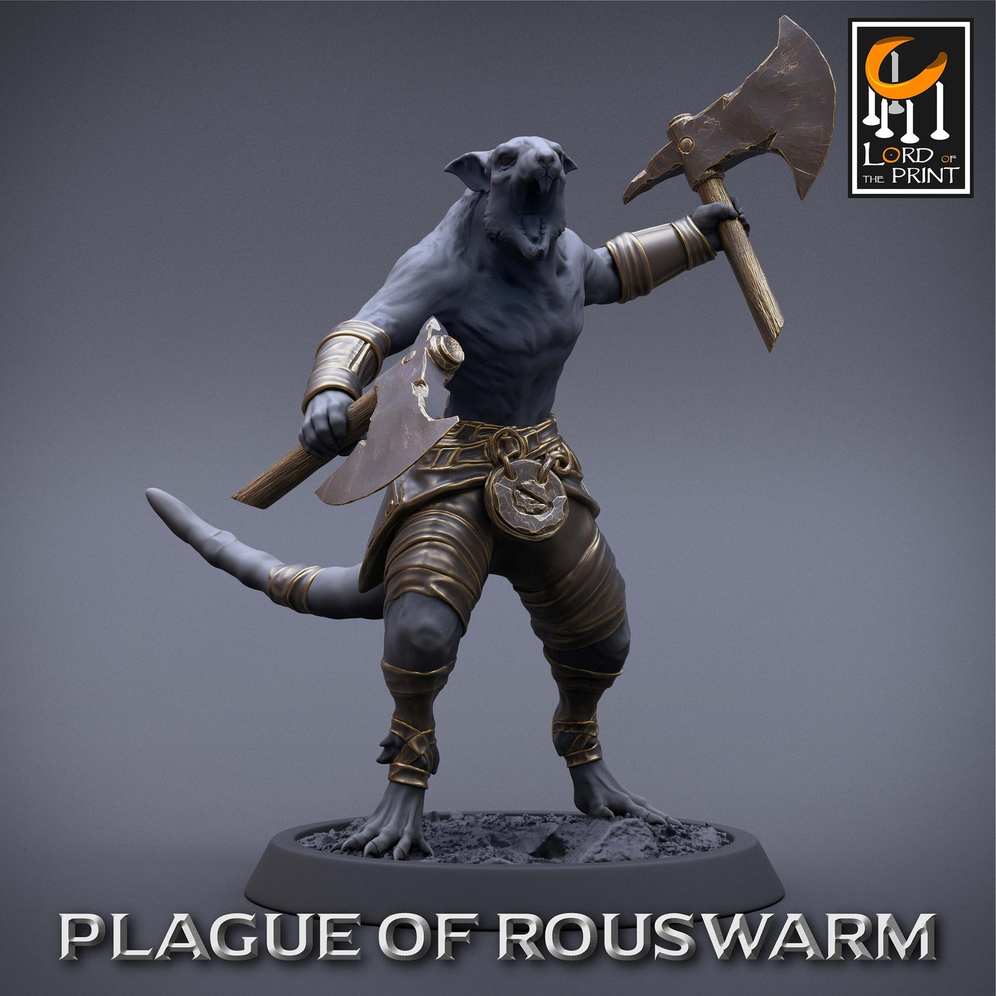 Rouswarm Barbarian, Plague of the Rouswarm, Lord of the Print | Dungeons and Dragons | Pathfinder | Table Top RPG | 3D Printed Model