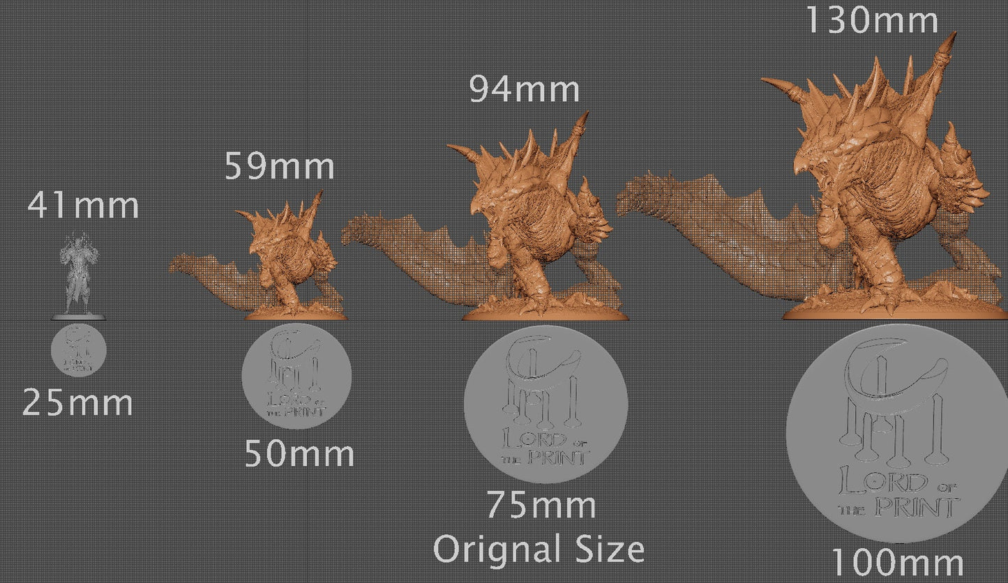 Adult Brown Dragon, The Sand Dragon | Aussie 3D Printed Miniatures and Terrain