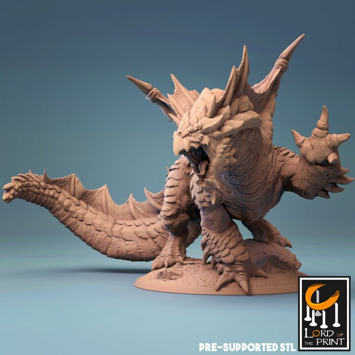 Adult Brown Dragon, The Sand Dragon, Lord of the Print | Dungeons and Dragons | Pathfinder | Table Top RPG | 3D Printed Model