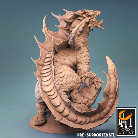 Elder Brown Dragon, The Sand Dragon, Lord of the Print | Dungeons and Dragons | Pathfinder | Table Top RPG | 3D Printed Model