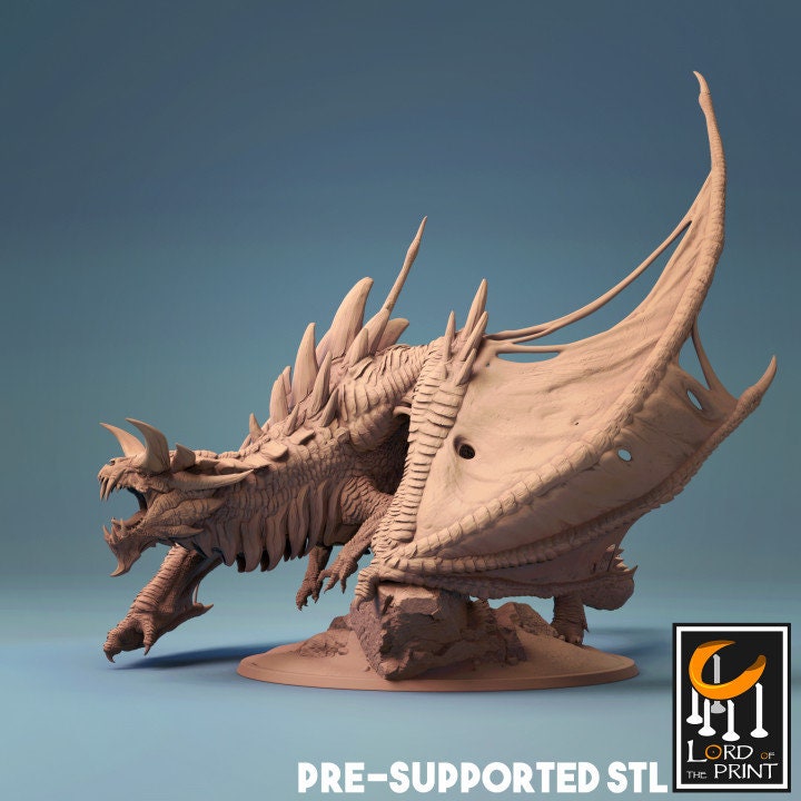 Elder Magma Dragon, A Primordial Dragon, Lord of the Print | Dungeons and Dragons | Pathfinder | Table Top RPG | 3D Printed Model