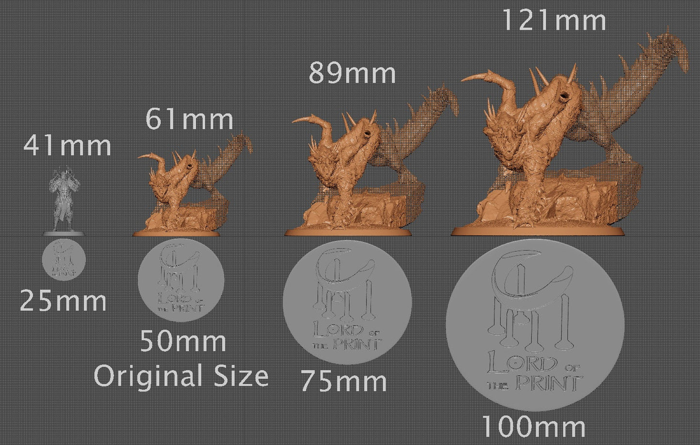 Young Brown Dragon, The Sand Dragon | Aussie 3D Printed Miniatures and Terrain