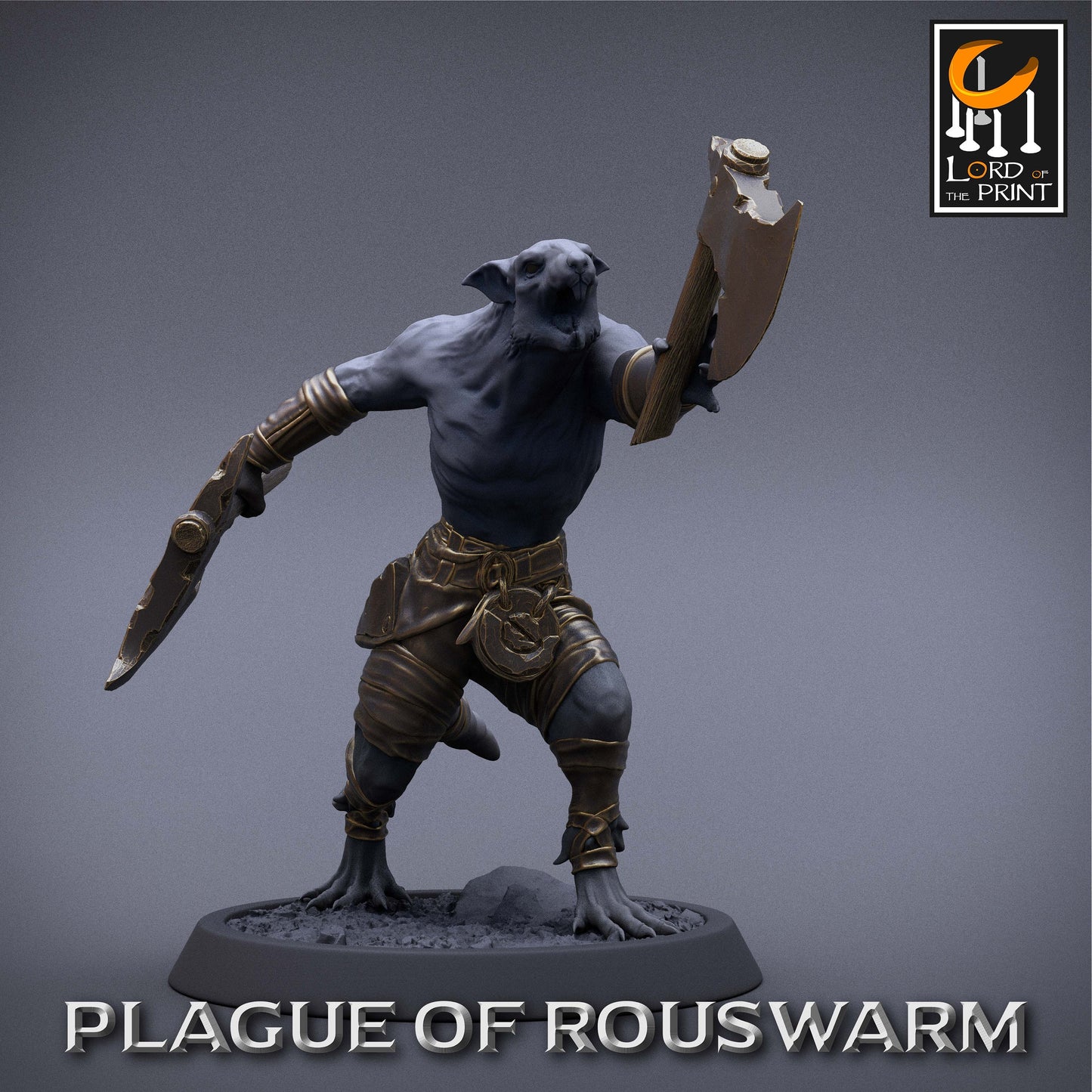 Rouswarm Barbarian, Plague of the Rouswarm, Lord of the Print | Dungeons and Dragons | Pathfinder | Table Top RPG | 3D Printed Model