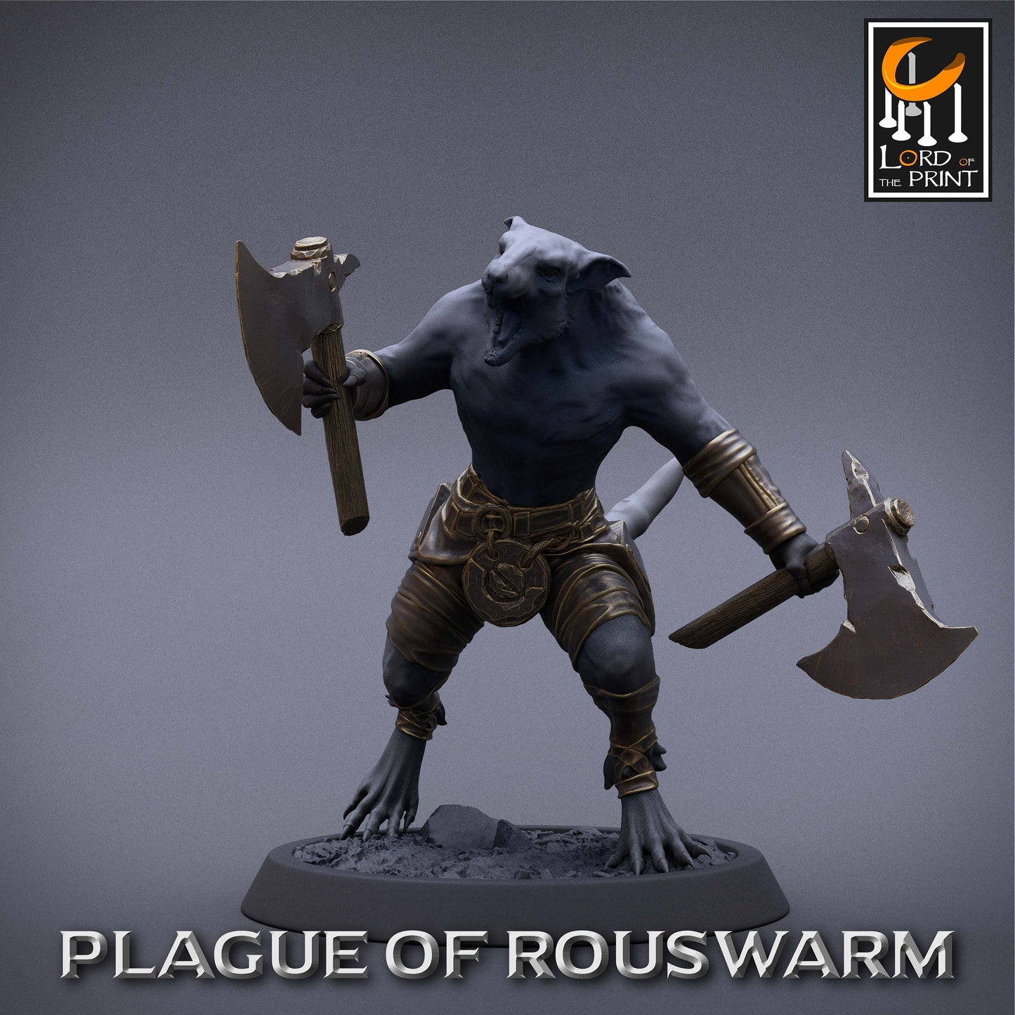 Rouswarm Barbarian, Plague of the Rouswarm, Lord of the Print | Dungeons and Dragons | Pathfinder | Table Top RPG | 3D Printed Model