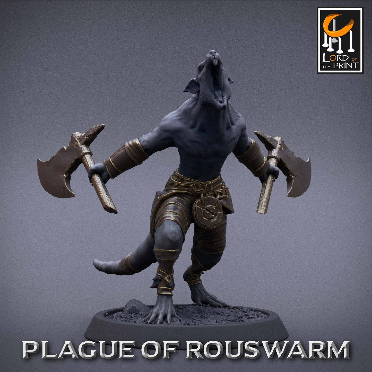 Rouswarm Barbarian, Plague of the Rouswarm, Lord of the Print | Dungeons and Dragons | Pathfinder | Table Top RPG | 3D Printed Model