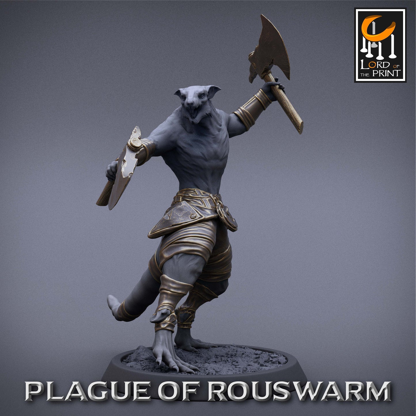 Rouswarm Barbarian, Plague of the Rouswarm, Lord of the Print | Dungeons and Dragons | Pathfinder | Table Top RPG | 3D Printed Model