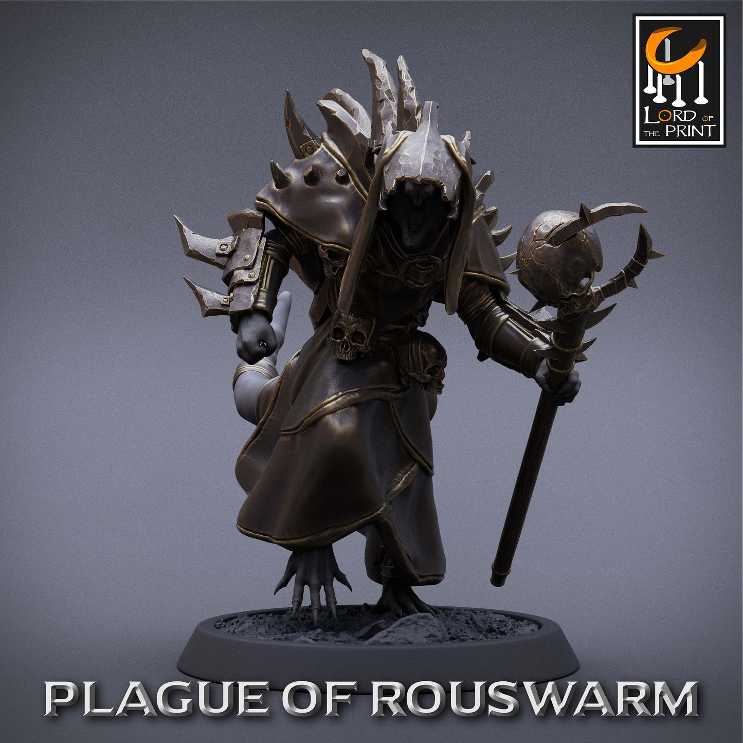 Rouswarm Priest, Plague of the Rouswarm, Lord of the Print | Dungeons and Dragons | Pathfinder | Table Top RPG | 3D Printed Model