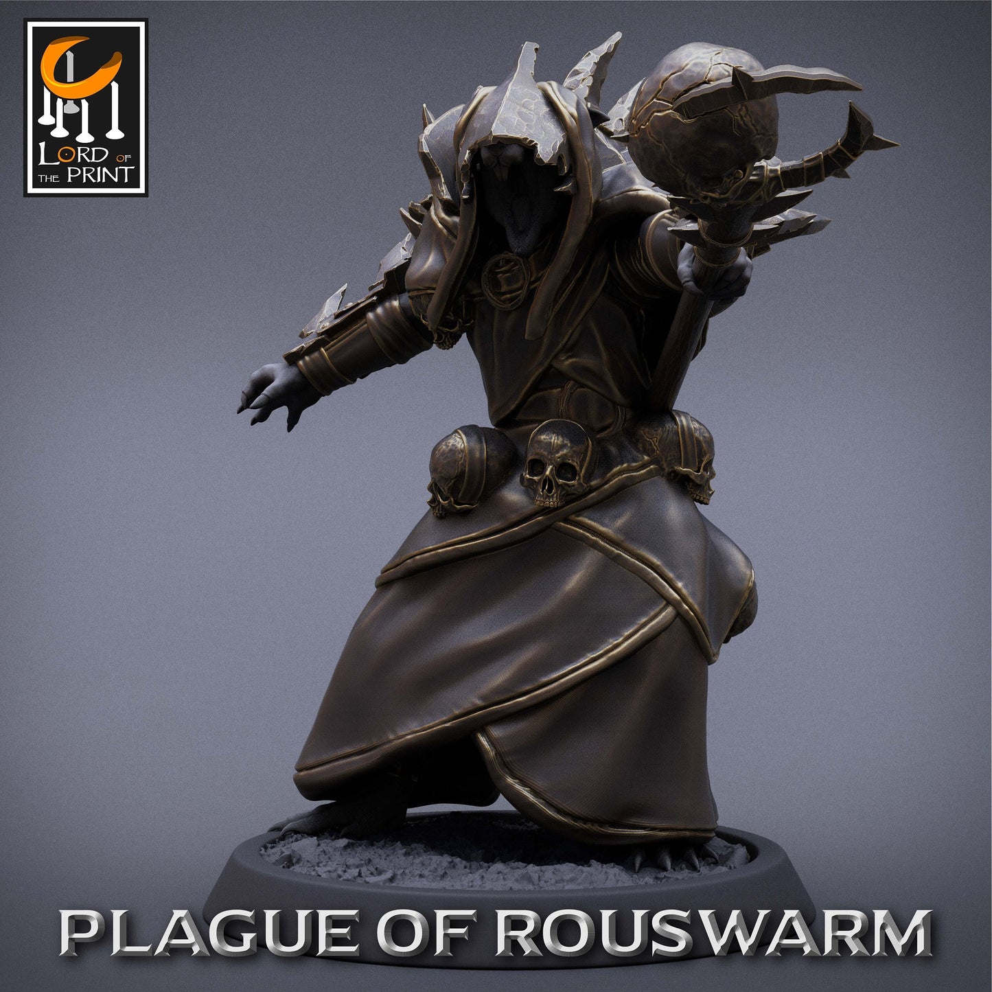 Rouswarm Priest, Plague of the Rouswarm, Lord of the Print | Dungeons and Dragons | Pathfinder | Table Top RPG | 3D Printed Model