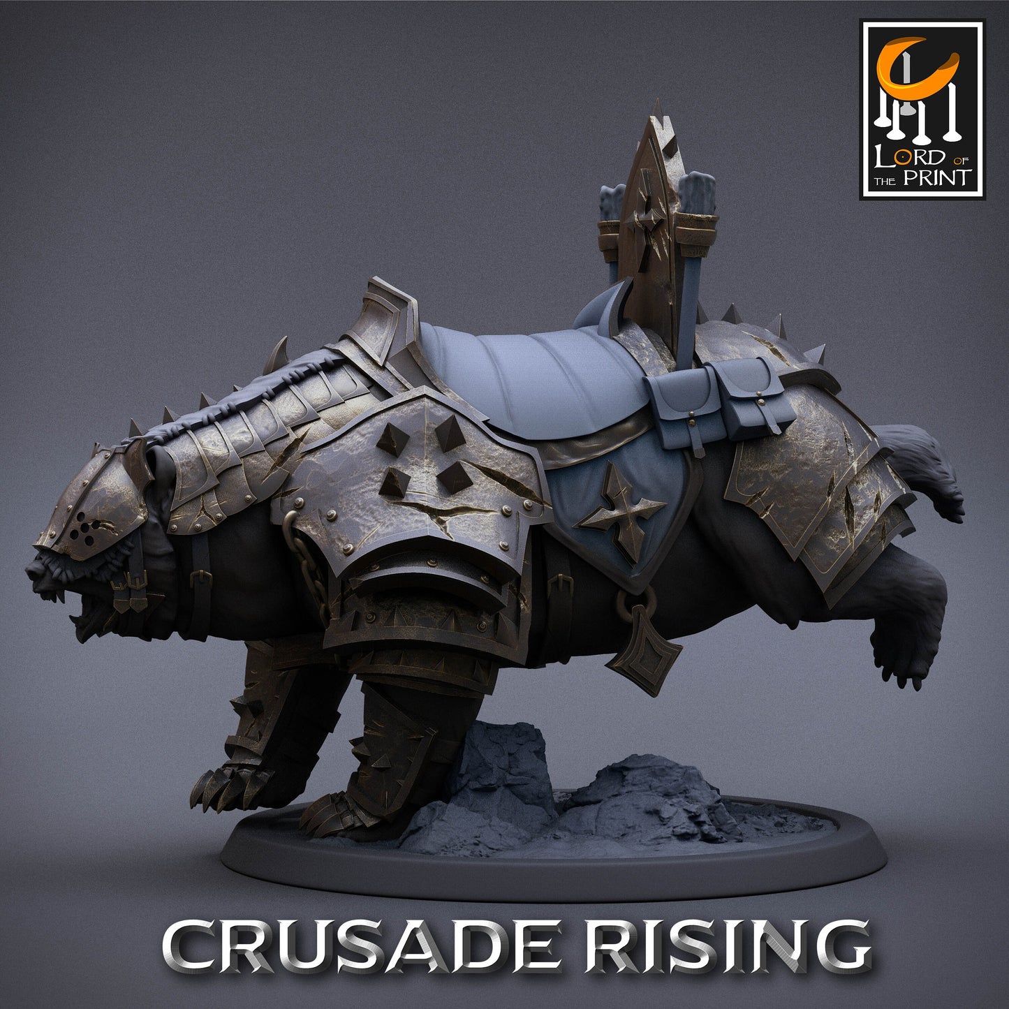 Crusader Bears Armored, Lord of the Print | Dungeons and Dragons | Pathfinder | Table Top RPG | 3D Printed Model