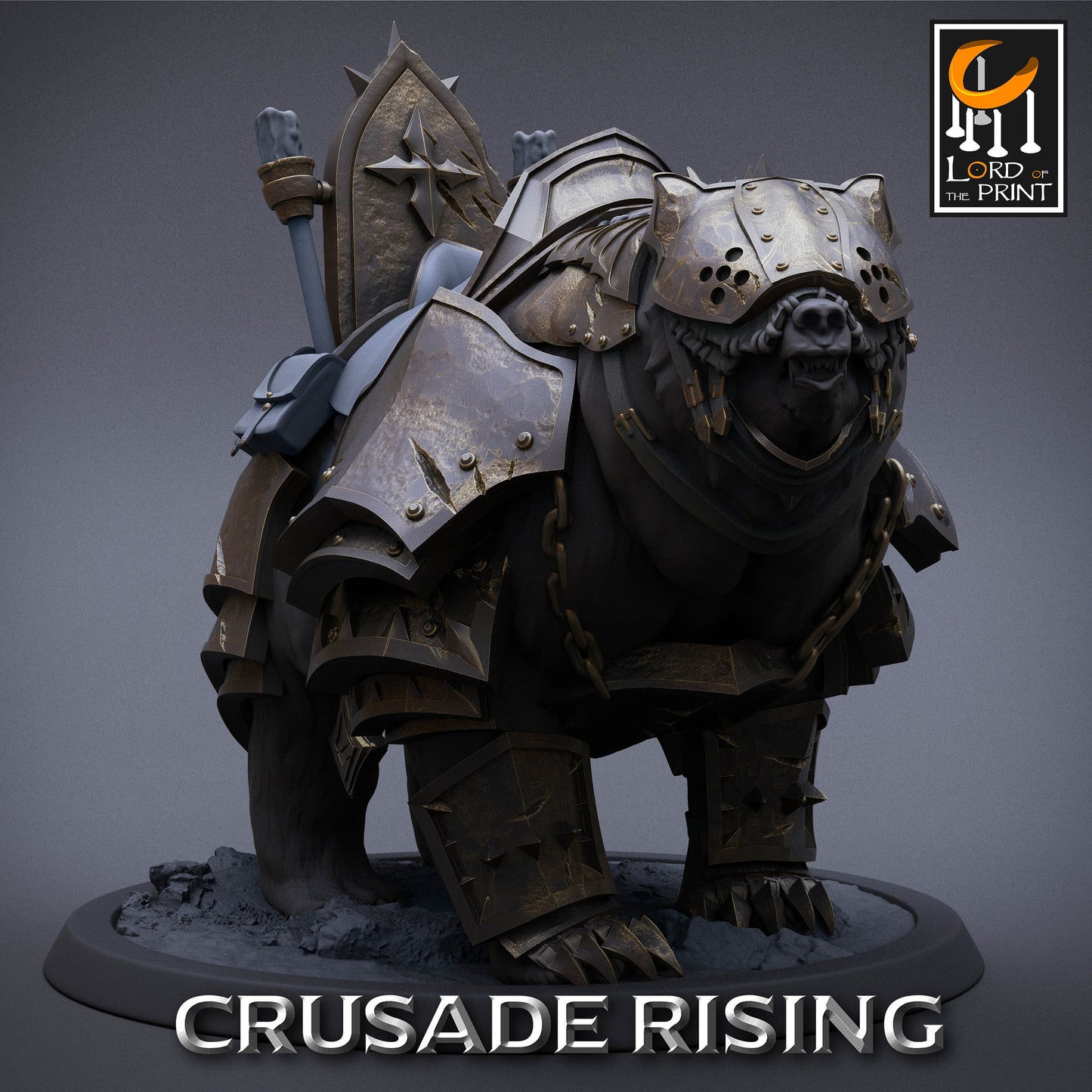 Crusader Bears Armored, Lord of the Print | Dungeons and Dragons | Pathfinder | Table Top RPG | 3D Printed Model