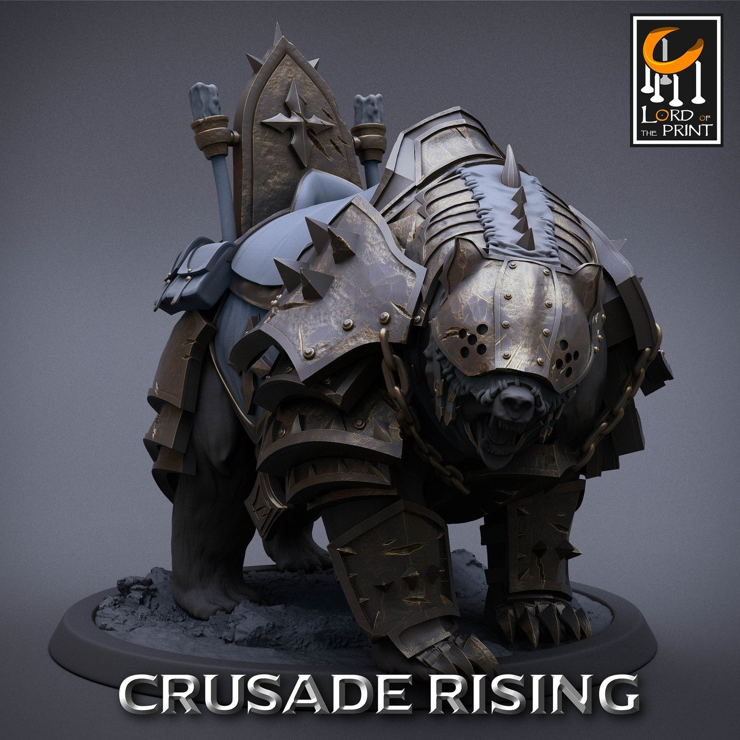 Crusader Bears Armored, Lord of the Print | Dungeons and Dragons | Pathfinder | Table Top RPG | 3D Printed Model