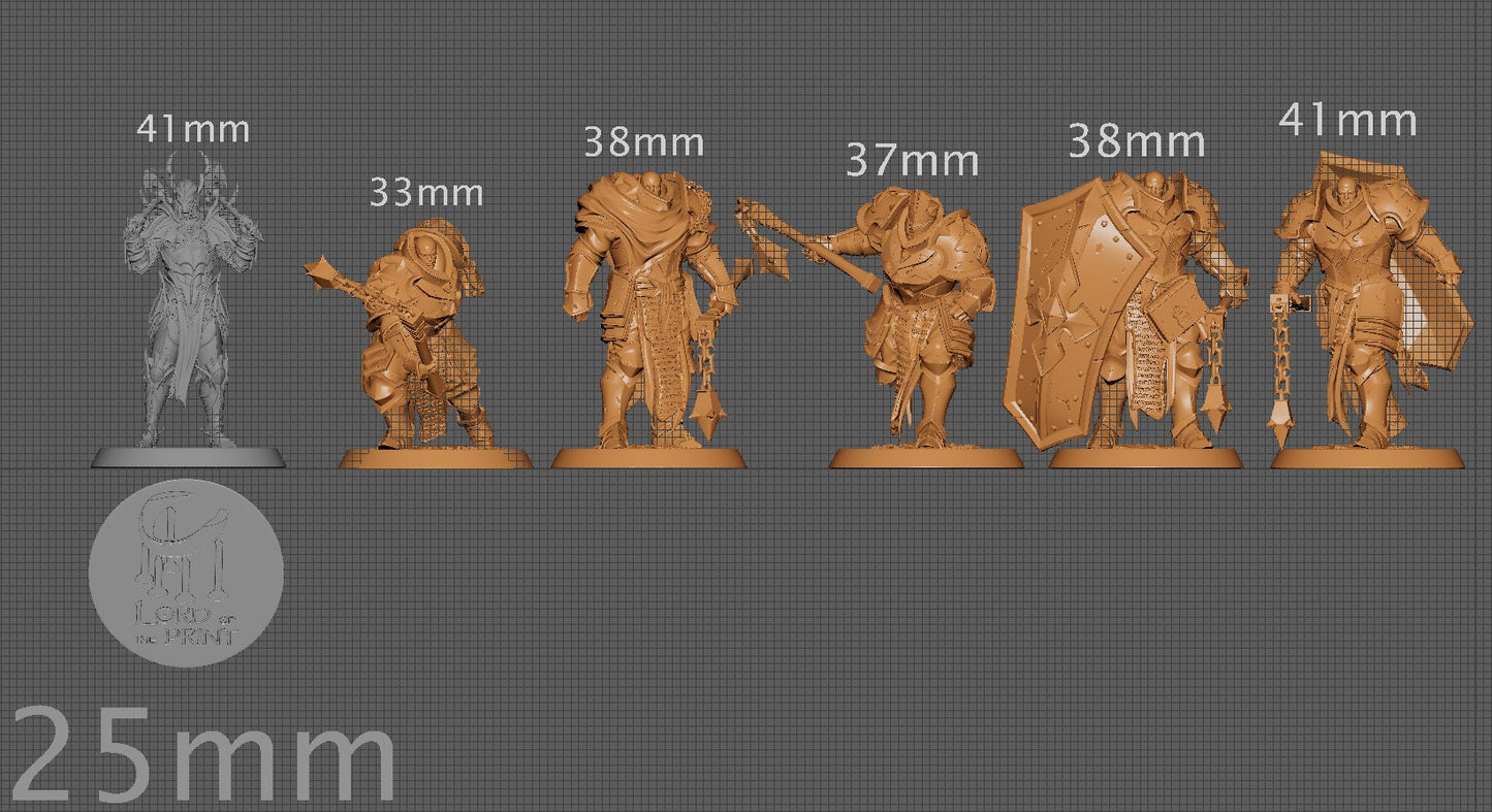 Flail Crusaders, Lord of the Print | Dungeons and Dragons | Pathfinder | Table Top RPG | 3D Printed Model