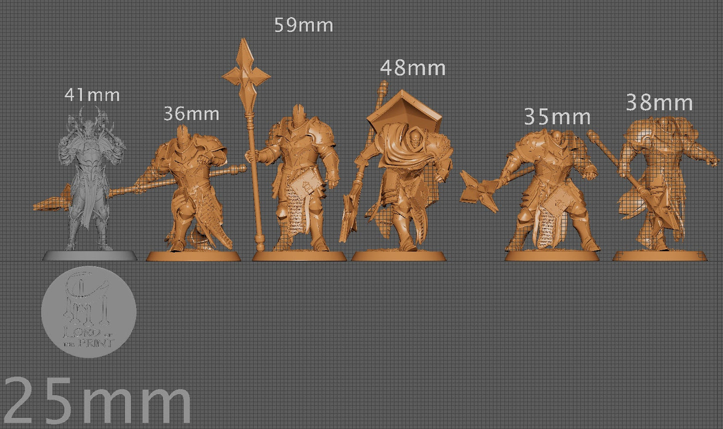 Scepter Crusaders, Lord of the Print | Dungeons and Dragons | Pathfinder | Table Top RPG | 3D Printed Model