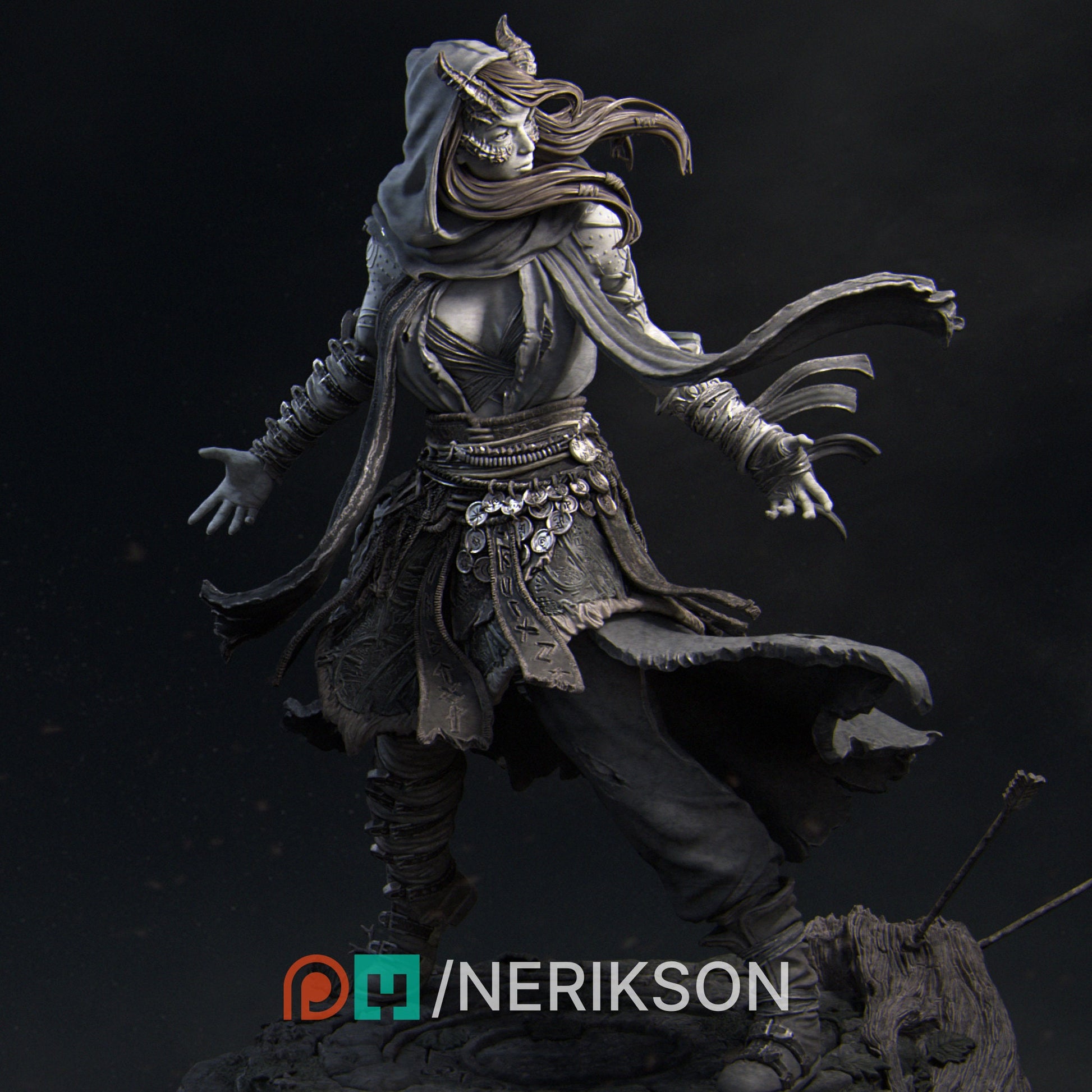Rowenna the Wild Sorcerer, Powerful NPC, Ernest Nemirovsky | Dungeons and Dragons | Pathfinder | Table Top RPG | 3D Printed Model