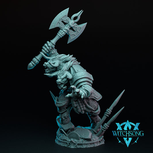 Twinhorn, Bust Option, Witchsong Miniatures | Dungeons and Dragons | Pathfinder | Table Top RPG | 3D Printed Model