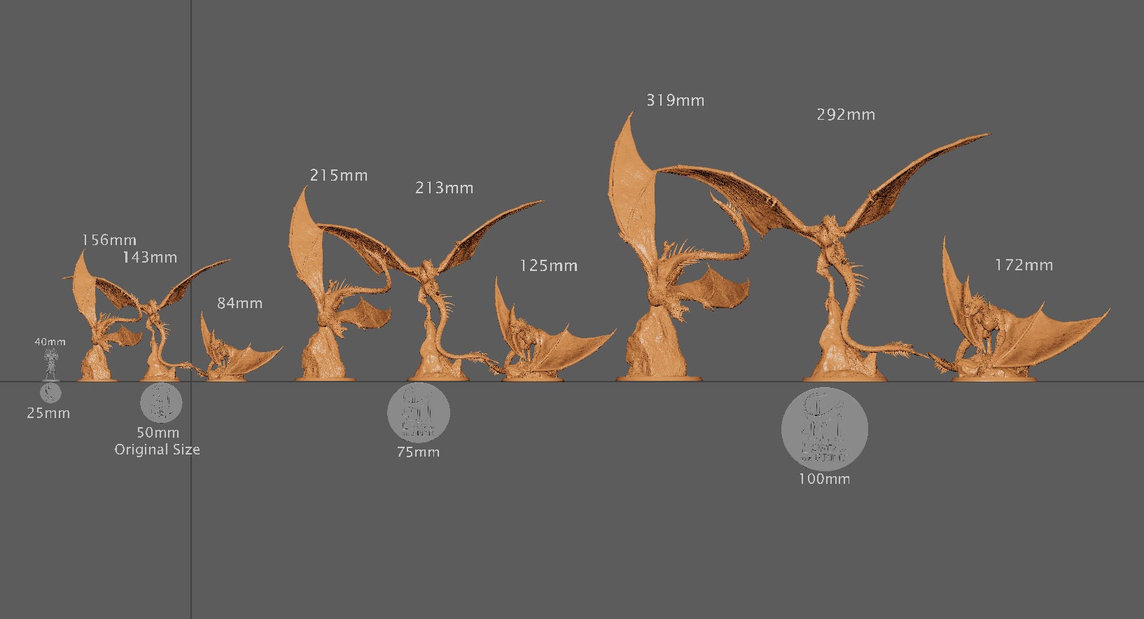 Vouivre Drones, Lord of the Print | Dungeons and Dragons | Pathfinder | Table Top RPG | 3D Printed Model