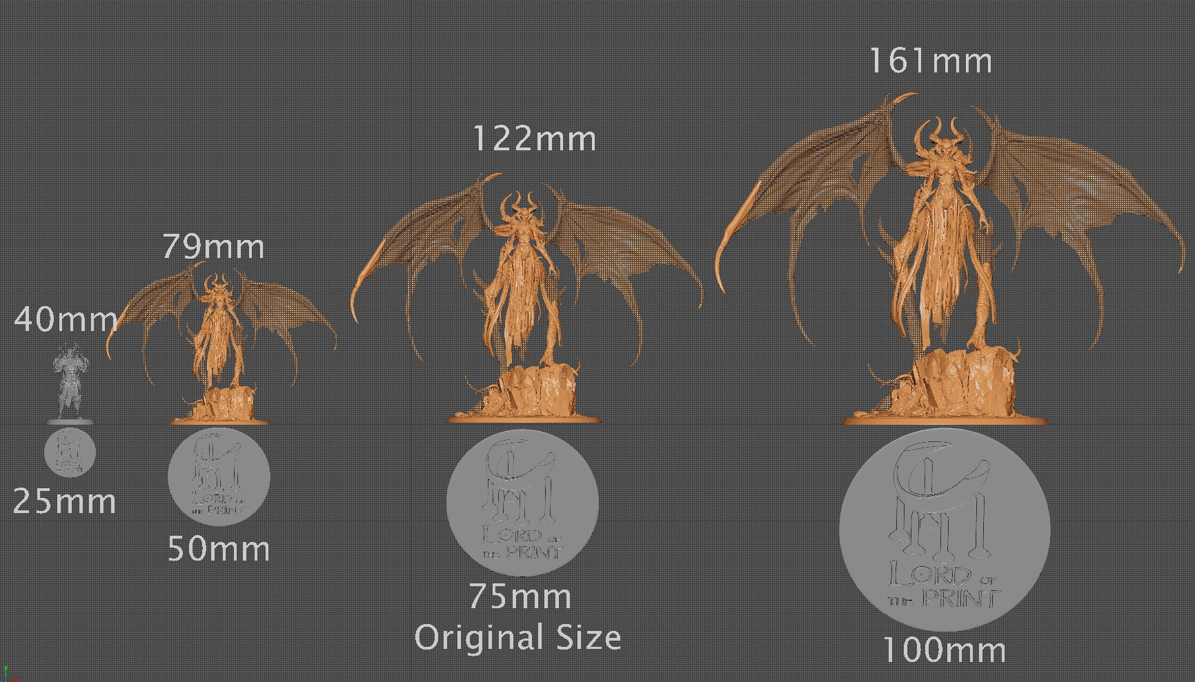 Lilith, Demon Queen Lord of the Print | Dungeons and Dragons | Pathfinder | Table Top RPG | 3D Printed Model