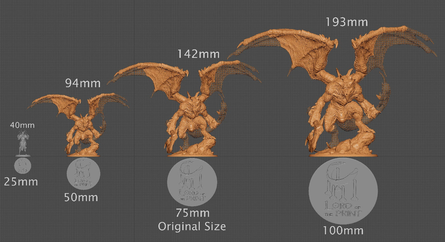 Infernum Dragon, Lord of the Print | Dungeons and Dragons | Pathfinder | Table Top RPG | 3D Printed Model