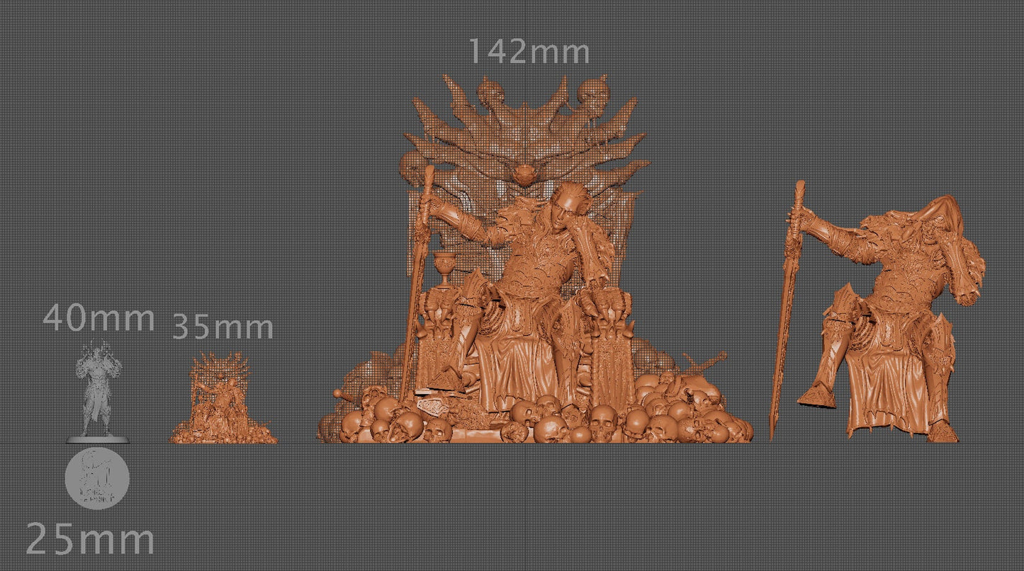 Revving the Dragon Knight Seated, Ernest Nemirovsky| Dungeons and Dragons | Pathfinder | Table Top RPG | 3D Printed Model