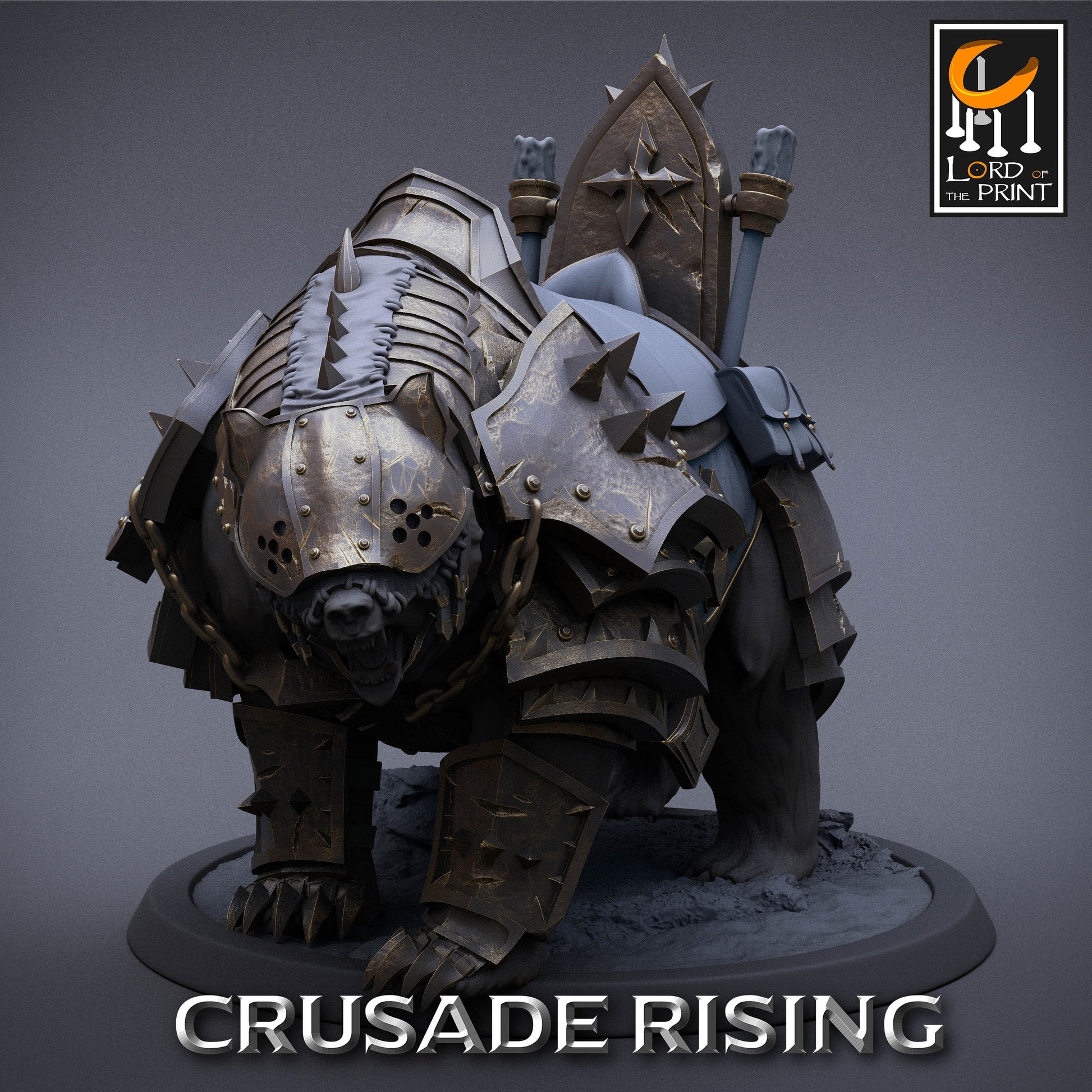 Crusader Bears Armored, Lord of the Print | Dungeons and Dragons | Pathfinder | Table Top RPG | 3D Printed Model