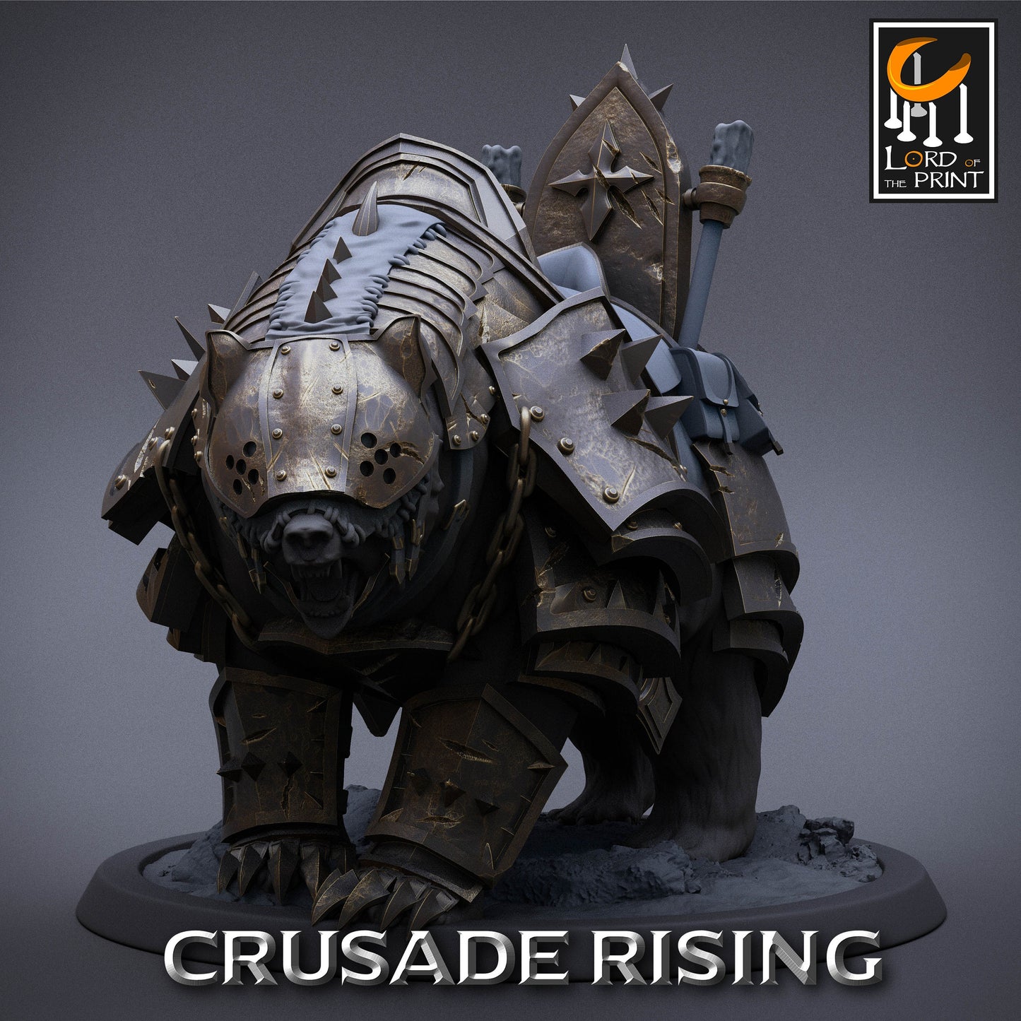 Crusader Bears Armored, Lord of the Print | Dungeons and Dragons | Pathfinder | Table Top RPG | 3D Printed Model