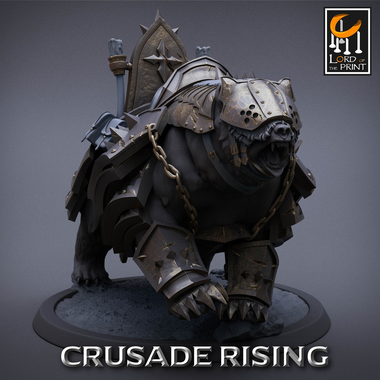 Crusader Bears Armored, Lord of the Print | Dungeons and Dragons | Pathfinder | Table Top RPG | 3D Printed Model