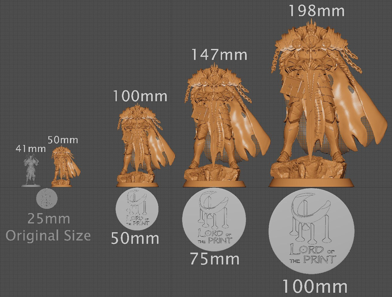 The Crusader King, Lord of the Print | Dungeons and Dragons | Pathfinder | Table Top RPG | 3D Printed Model