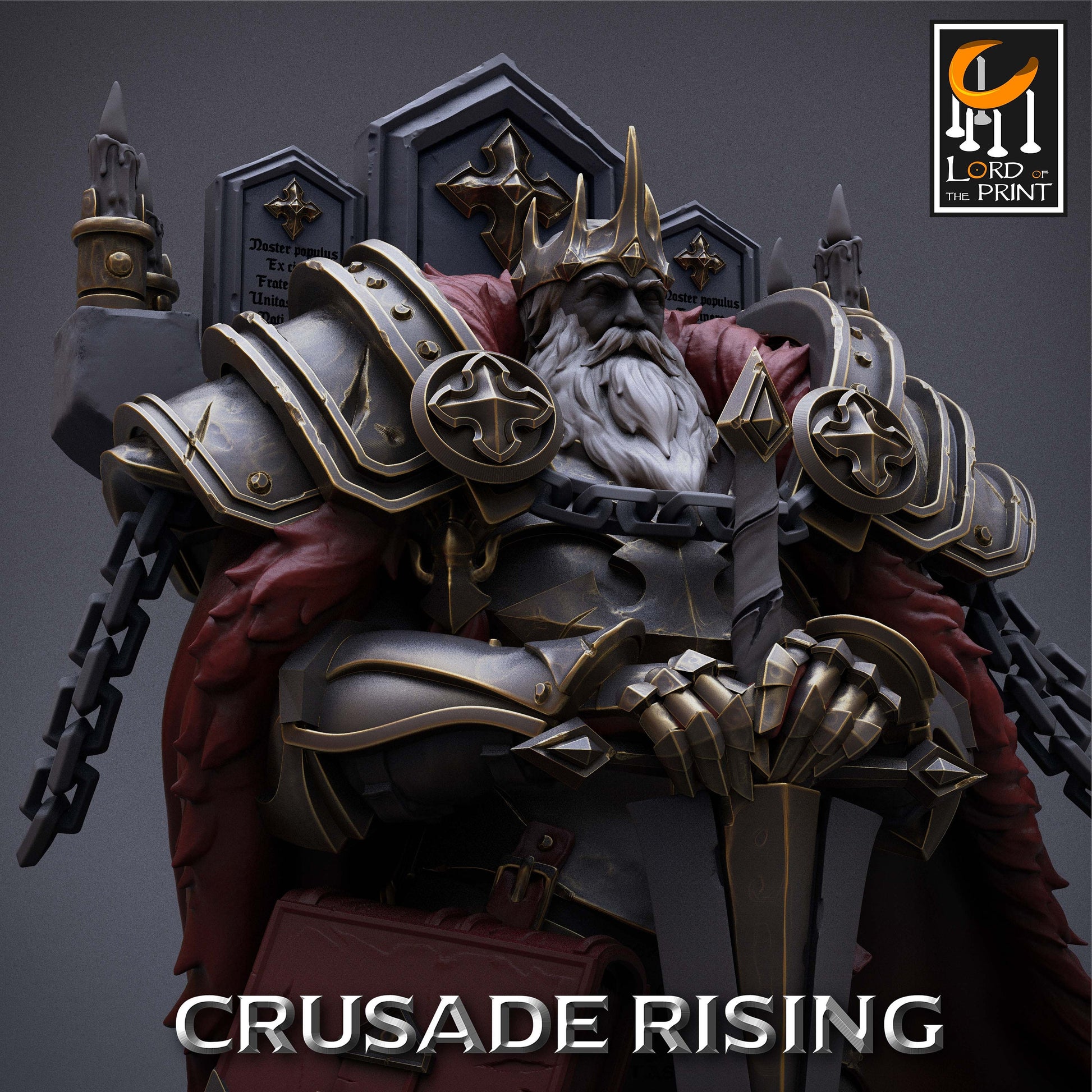 The Crusader King, Lord of the Print | Dungeons and Dragons | Pathfinder | Table Top RPG | 3D Printed Model