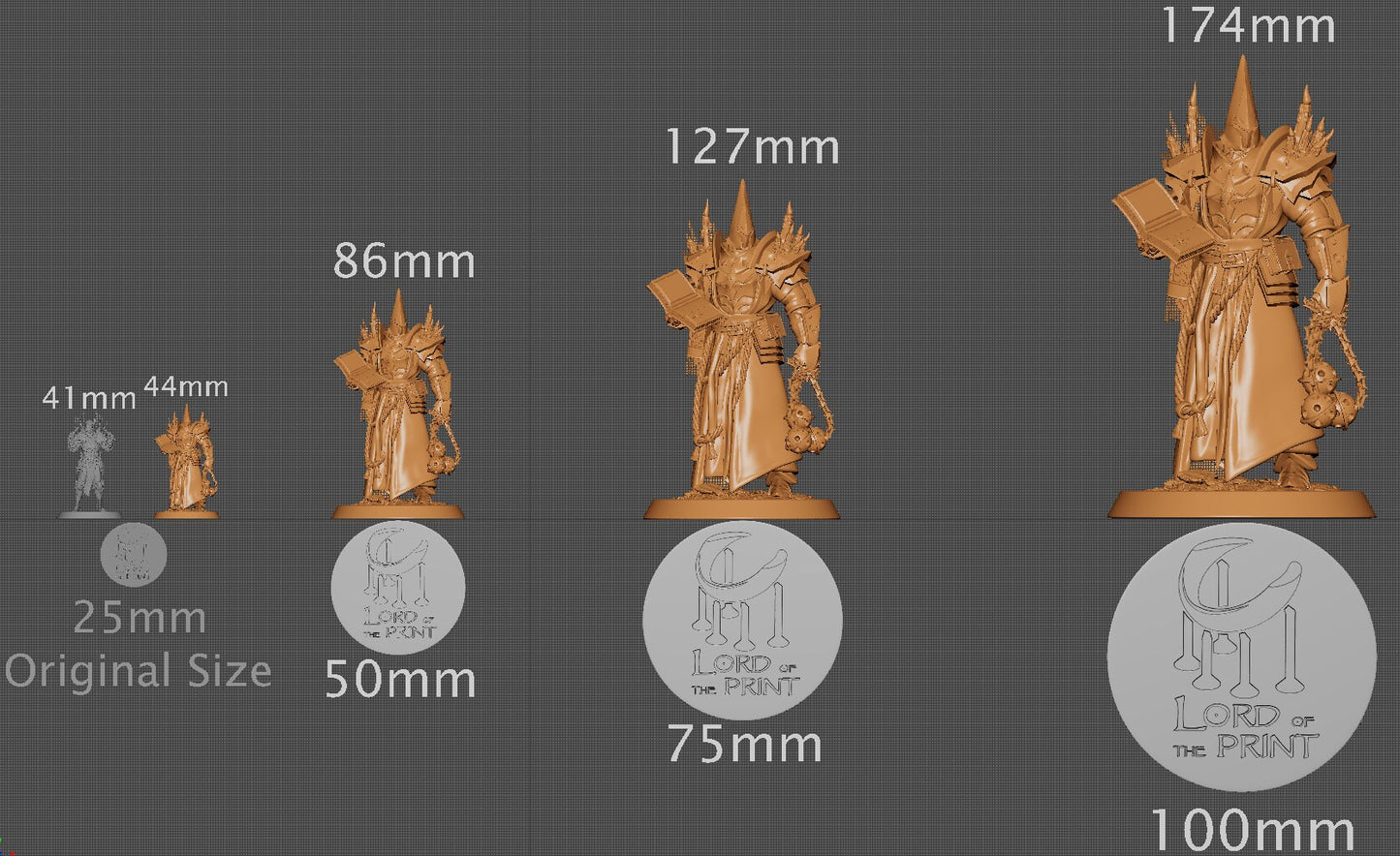 The Crusader Head Priest, Lord of the Print | Dungeons and Dragons | Pathfinder | Table Top RPG | 3D Printed Model