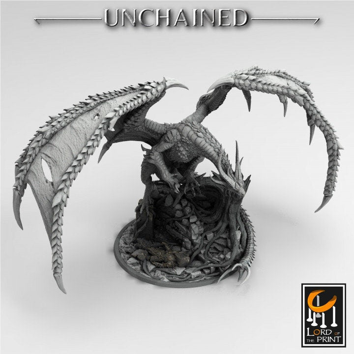 King Olafs Dragon, Armored and Unarmored, Lord of the Print | Dungeons and Dragons | Pathfinder | Table Top RPG | 3D Printed Model