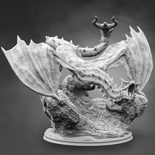Infernal Wyvern, Evox Art | Dungeons and Dragons | Pathfinder | Table Top RPG | 3D Printed Model