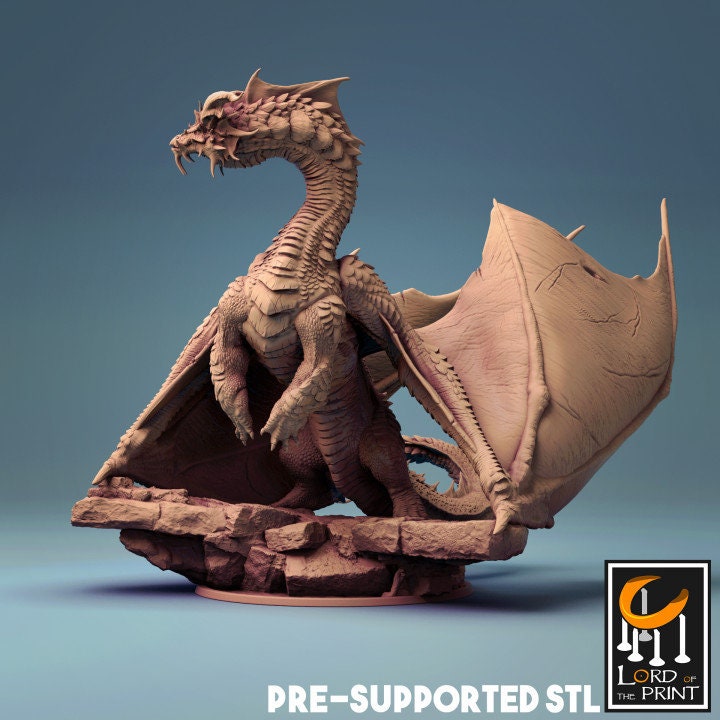 Elder Brine Dragon, Lord of the Print | Dungeons and Dragons | Pathfinder | Table Top RPG | 3D Printed Model