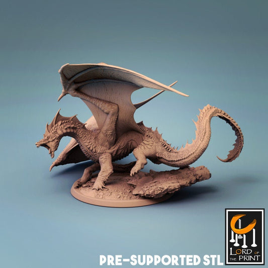 Young Brine Dragon, Lord of the Print | Dungeons and Dragons | Pathfinder | Table Top RPG | 3D Printed Model
