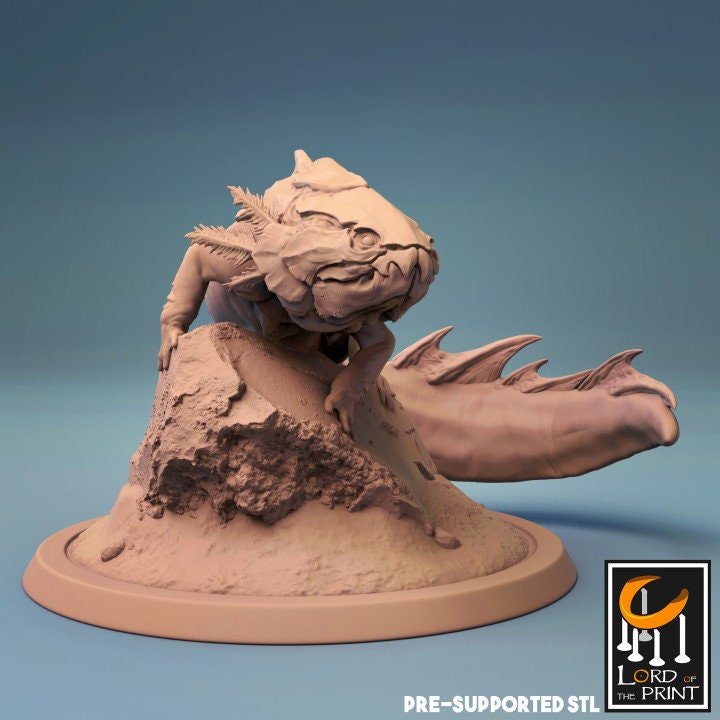 Placurdo, Axolotl, Lord of the Print | Dungeons and Dragons | Pathfinder | Table Top RPG | 3D Printed Model