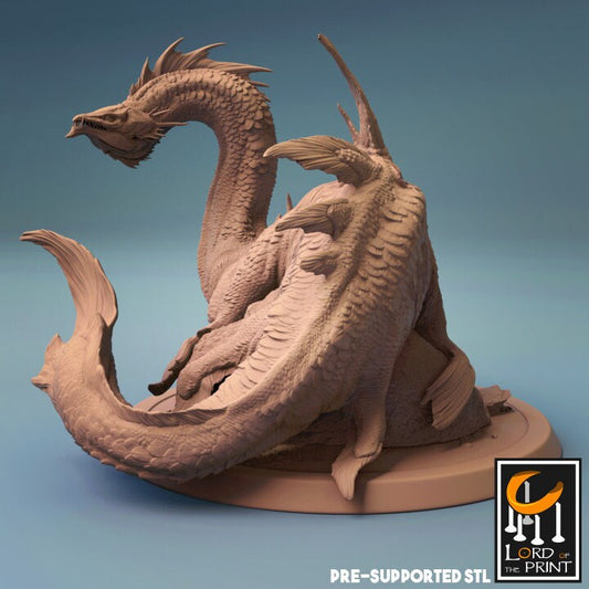 Eel Drakes, Lord of the Print | Dungeons and Dragons | Pathfinder | Table Top RPG | 3D Printed Model