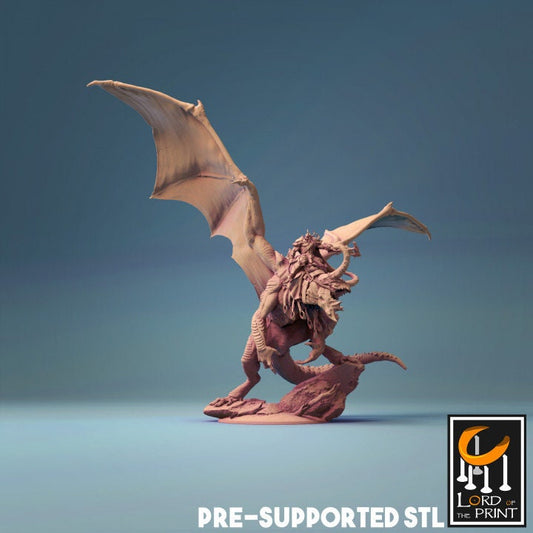 Fafnir Mounted, Lord of the Print | Dungeons and Dragons | Pathfinder | Table Top RPG | 3D Printed Model
