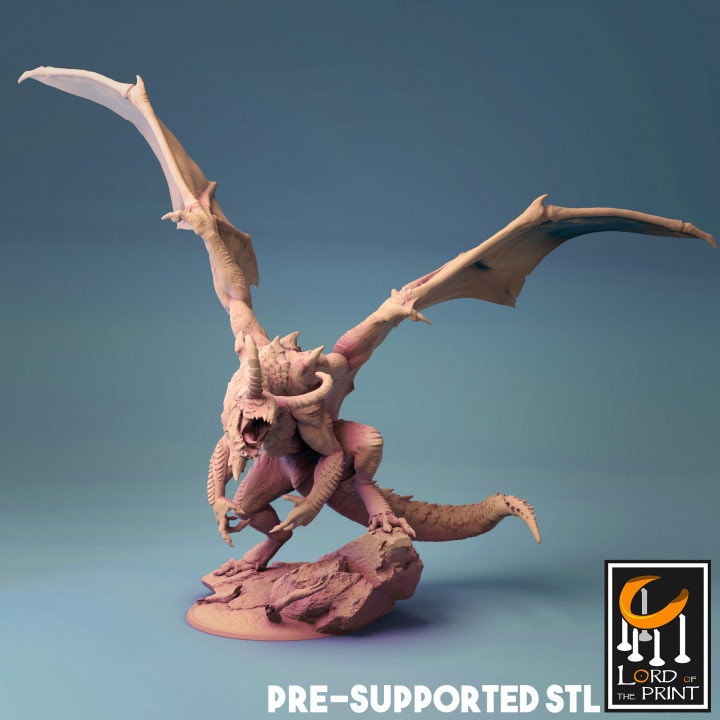 Fafnir Mounted, Lord of the Print | Dungeons and Dragons | Pathfinder | Table Top RPG | 3D Printed Model