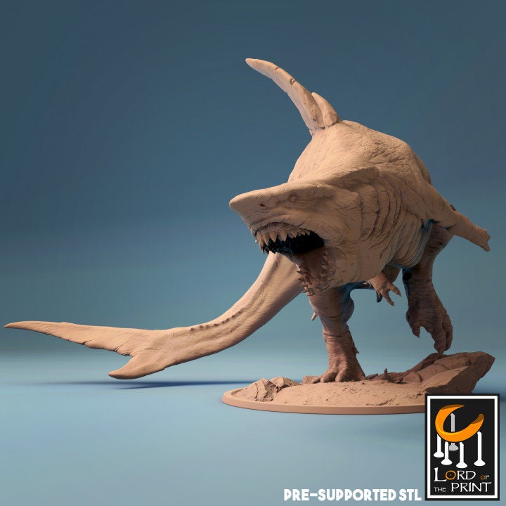 Karchar Tyrant, Shark rex Lord of the Print | Dungeons and Dragons | Pathfinder | Table Top RPG | 3D Printed Model